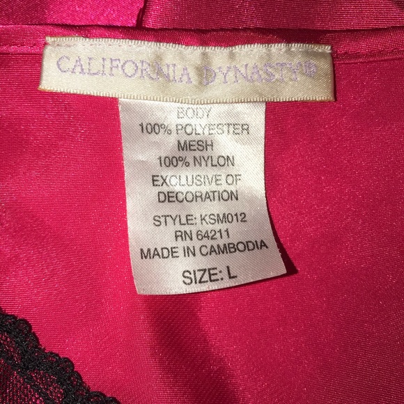 Vintage Red Rose and Black Lace, Size L - Picture 8 of 10